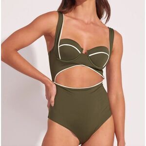ANCORA Swimsuit Woman's The Indulgent Muse one piece Green bathing suit